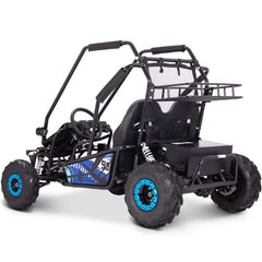 MotoTec Mud Monster XL Kids Electric 60v 2000w Go Kart Full Suspension Blue