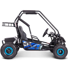 MotoTec Mud Monster XL Kids Electric 60v 2000w Go Kart Full Suspension Blue