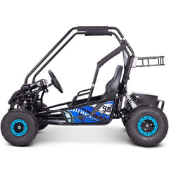 MotoTec Mud Monster XL Kids Electric 60v 2000w Go Kart Full Suspension Blue