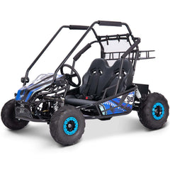 MotoTec Mud Monster XL Kids Electric 60v 2000w Go Kart Full Suspension Blue