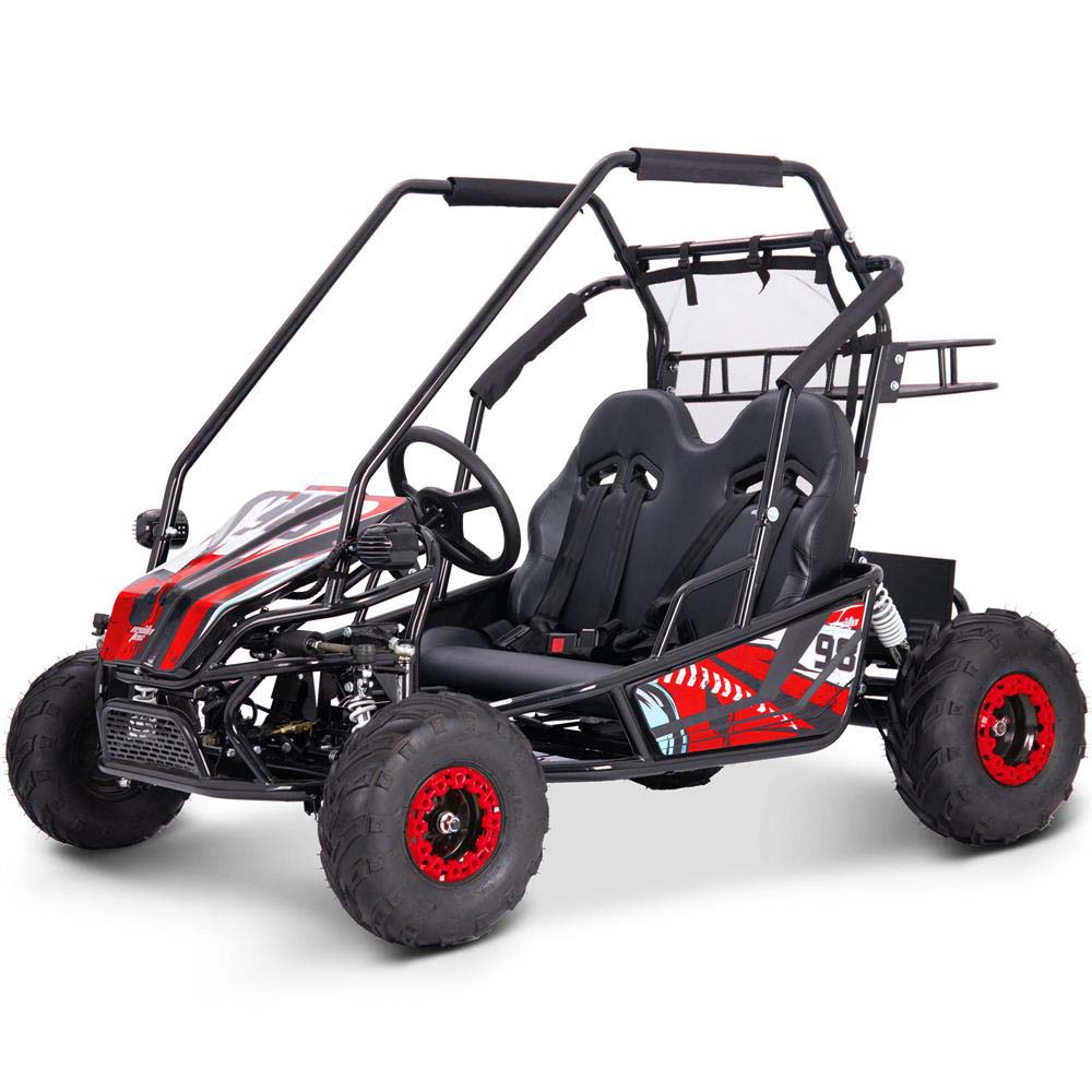 MotoTec Mud Monster XL Kids Electric 60v 2000w Go Kart Full Suspension Red