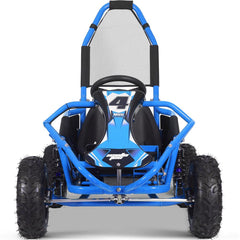 MotoTec Mud Monster Kids Electric 48v 1000w Go Kart Full Suspension Blue