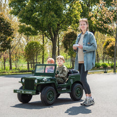 24V Freddo Military Willy Truck 3 Seater Electric Ride on