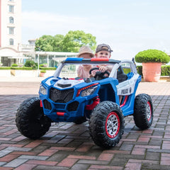 24V Freddo Storm Police UTV 2-Seater for Kids with Lights & Sirens for Action-Packed Adventures